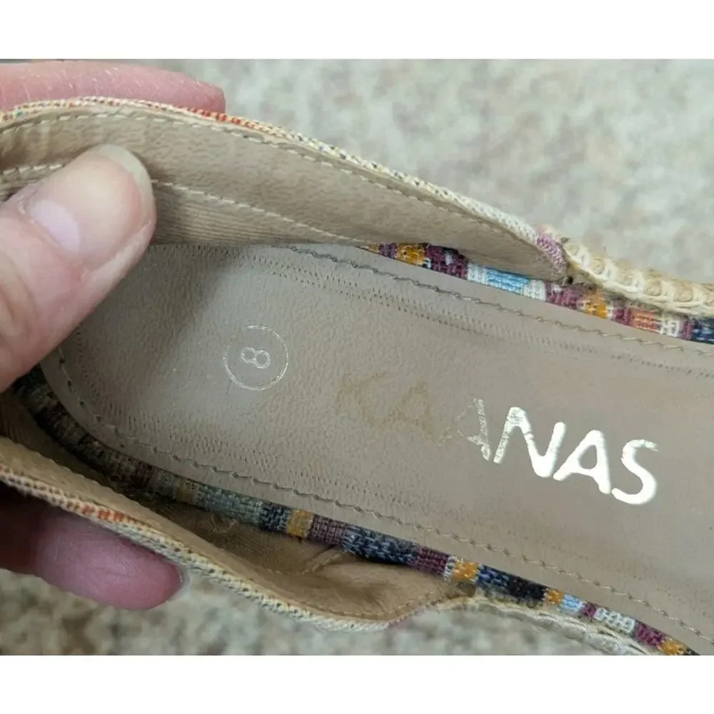 Kaanas Espadrille Sz 8 (39) Flat Sandals Vibrant Aztec Southwest Colors Slip-On